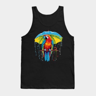 Macaw Rainy Day With Umbrella Tank Top